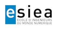 Logo de l'ESIEA, avec écrits en dessous ecole d'ingenieurs du monde numérique