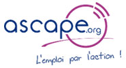 Logo de l'organisation ASCAPE, avec le slogan en dessous : l'emploi par l'action